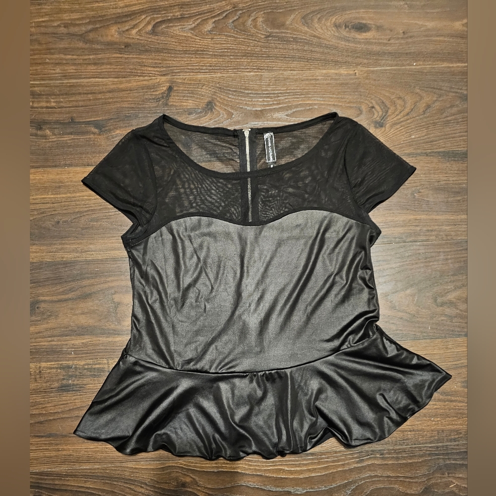 Black peplum netted and smooth women's size medium by poof couture